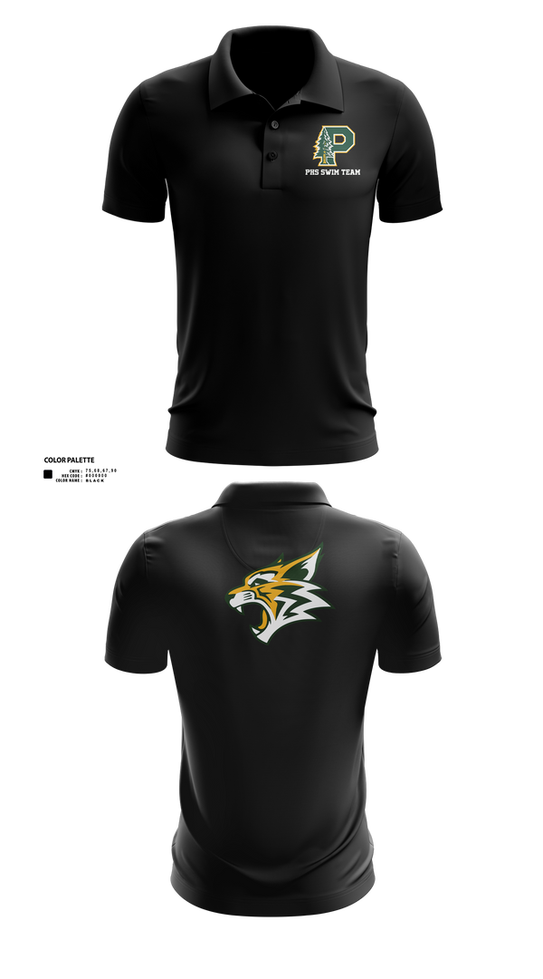 Short Sleeve Performance Polo, Paradise High School Bobcats, Swimming, Teamtime, Team time, sublimation, custom sports apparel, team uniforms, spirit wear, spiritwear, sports uniforms, custom shirts, team store, custom team store, fundraiser sports, apparel fundraiser