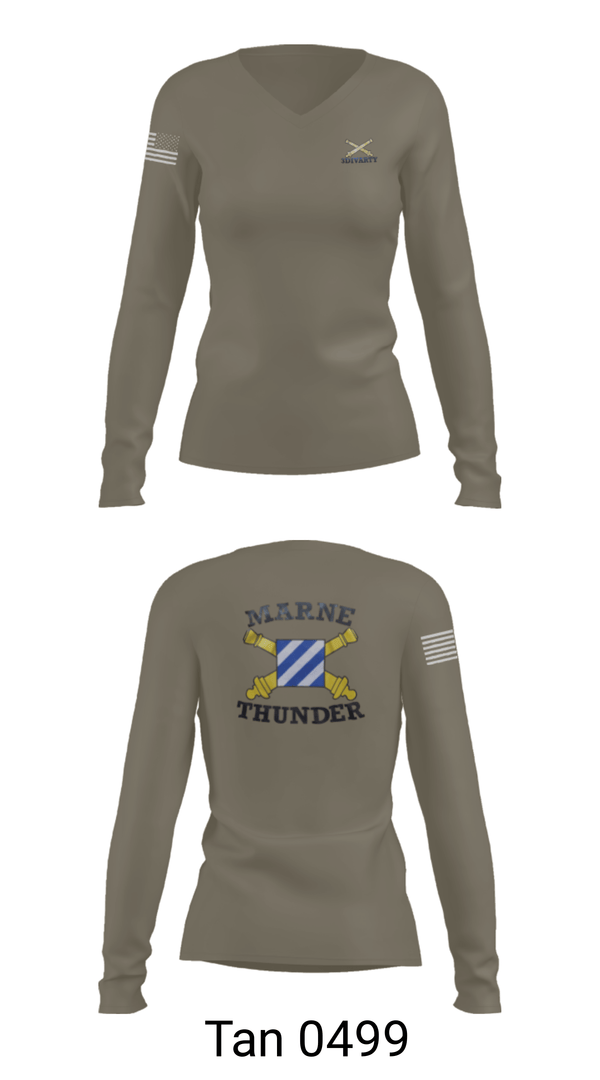 Women's Long Sleeve Vneck Shirt, 3ID divarty3ID DIVARTY, Army, Teamtime, Team time, sublimation, custom sports apparel, team uniforms, spirit wear, spiritwear, sports uniforms, custom shirts, team store, custom team store, fundraiser sports, apparel fundraiser