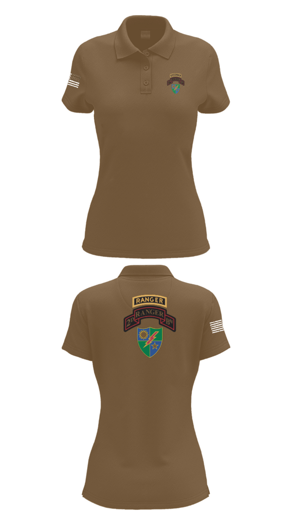 Women's Short Sleeve Performance Polo, 2nd Battalion 75th Ranger Regiment, , Teamtime, Team time, sublimation, custom sports apparel, team uniforms, spirit wear, spiritwear, sports uniforms, custom shirts, team store, custom team store, fundraiser sports, apparel fundraiser