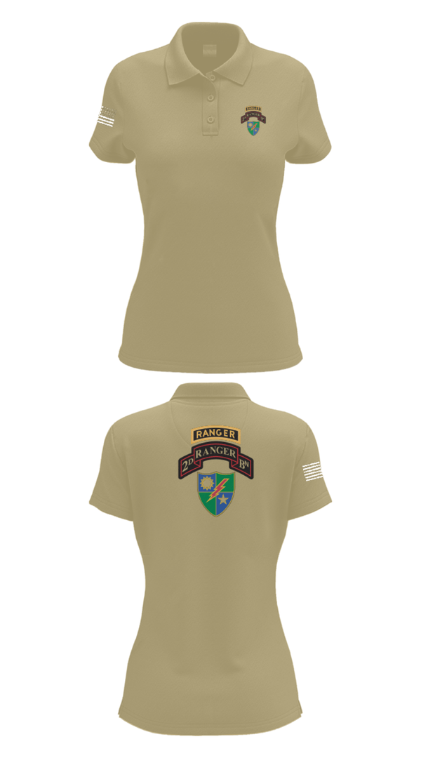 Women's Short Sleeve Performance Polo, 2nd Battalion 75th Ranger Regiment, , Teamtime, Team time, sublimation, custom sports apparel, team uniforms, spirit wear, spiritwear, sports uniforms, custom shirts, team store, custom team store, fundraiser sports, apparel fundraiser