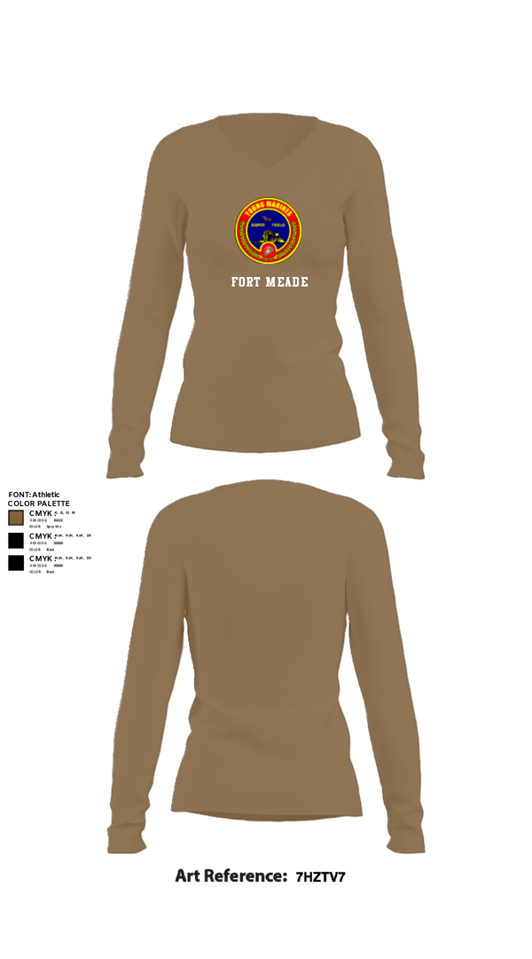 Women's Long Sleeve Vneck Shirt, Fort meade, Marines, Teamtime, Team time, sublimation, custom sports apparel, team uniforms, spirit wear, spiritwear, sports uniforms, custom shirts, team store, custom team store, fundraiser sports, apparel fundraiser
