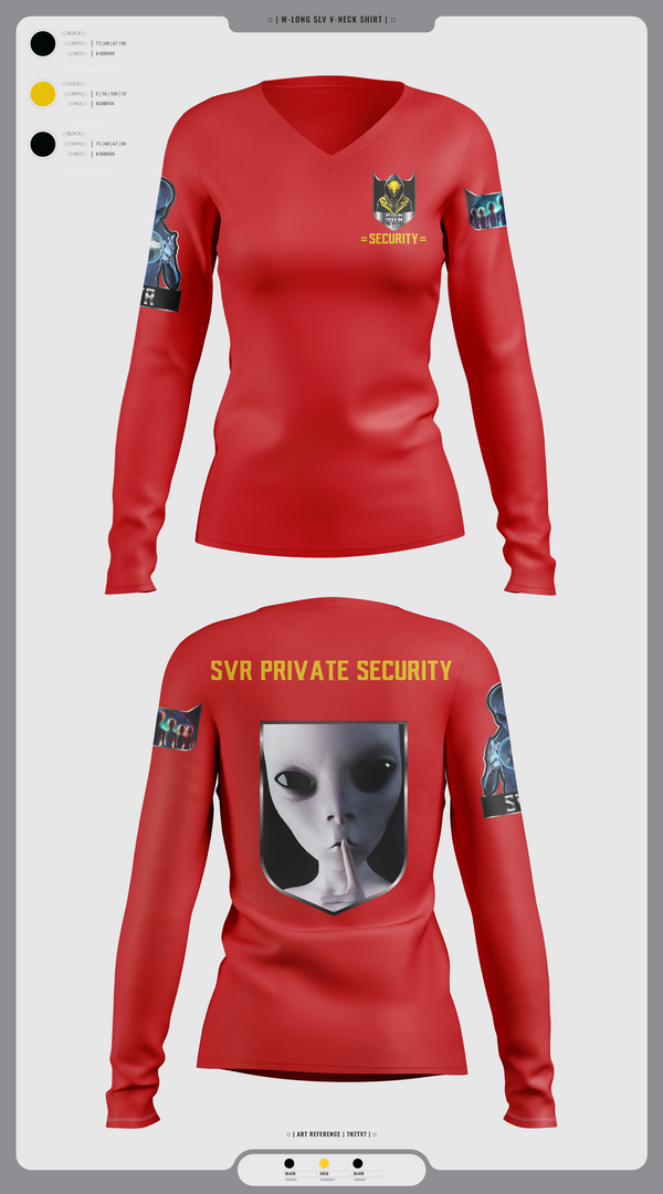 Womens Long Sleeve Vneck Shirt, UFO Recovery Response Unit 2-1, , Teamtime, Team time, sublimation, custom sports apparel, team uniforms, spirit wear, spiritwear, sports uniforms, custom shirts, team store, custom team store, fundraiser sports, apparel fundraiser