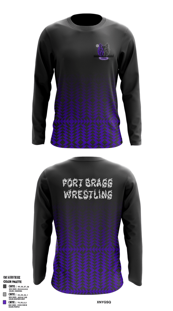 Long Sleeve Performance Shirt, Fort Bragg Middle School, Wrestling, Teamtime, Team time, sublimation, custom sports apparel, team uniforms, spirit wear, spiritwear, sports uniforms, custom shirts, team store, custom team store, fundraiser sports, apparel fundraiser
