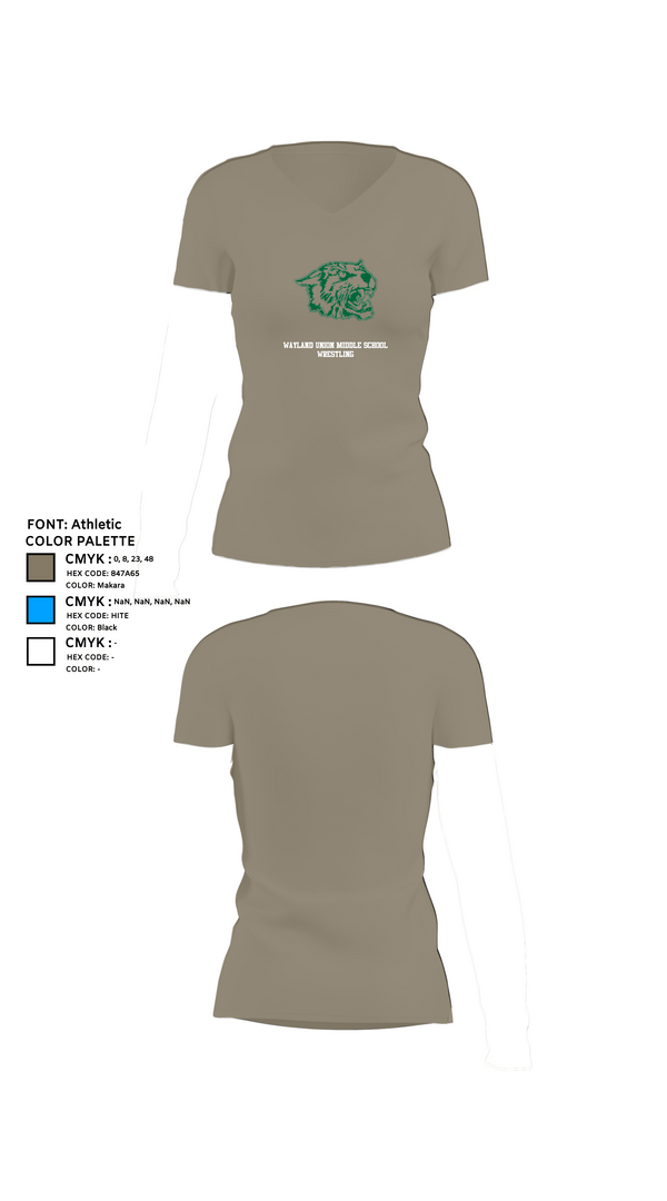 Womens Short Sleeve Vneck Shirt, Wayland Union Middle School Wrestling, Wrestling, Teamtime, Team time, sublimation, custom sports apparel, team uniforms, spirit wear, spiritwear, sports uniforms, custom shirts, team store, custom team store, fundraiser sports, apparel fundraiser