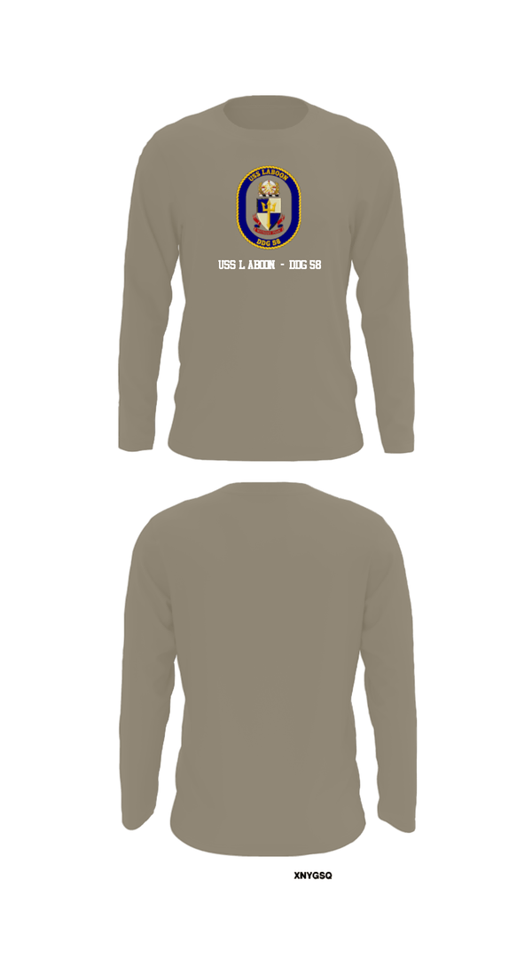 Long Sleeve Performance Shirt, USS LABOON - DDG 58, Navy, Teamtime, Team time, sublimation, custom sports apparel, team uniforms, spirit wear, spiritwear, sports uniforms, custom shirts, team store, custom team store, fundraiser sports, apparel fundraiser