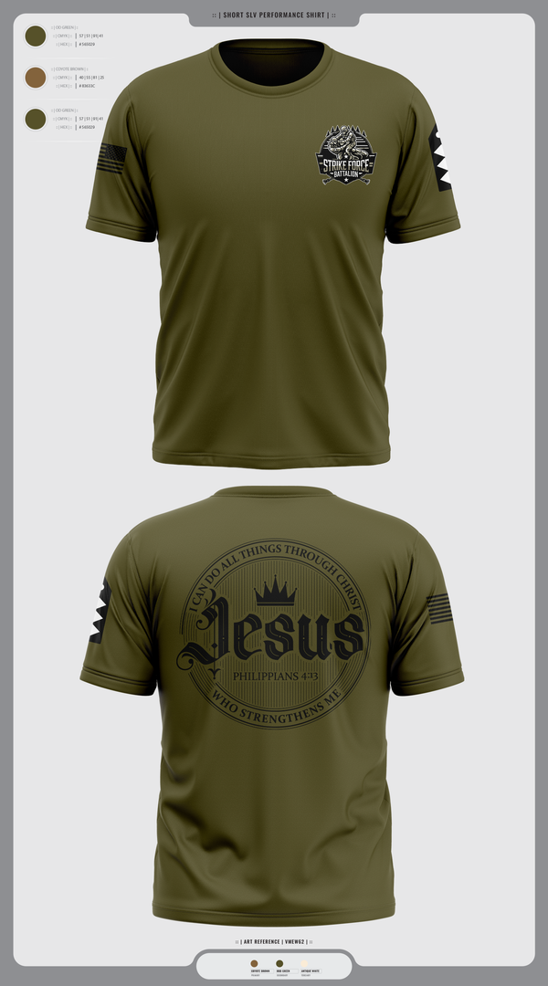 Short Sleeve Performance Shirt, Strike force Battalion, Army, Teamtime, Team time, sublimation, custom sports apparel, team uniforms, spirit wear, spiritwear, sports uniforms, custom shirts, team store, custom team store, fundraiser sports, apparel fundraiser