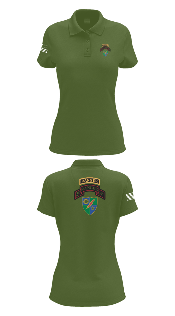 Women's Short Sleeve Performance Polo, 2nd Battalion 75th Ranger Regiment, , Teamtime, Team time, sublimation, custom sports apparel, team uniforms, spirit wear, spiritwear, sports uniforms, custom shirts, team store, custom team store, fundraiser sports, apparel fundraiser