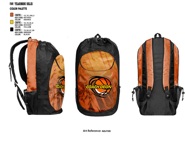 Gear Bag, Coach Deon Fundamental Youth Basketball Training, Men's Basketball, Teamtime, Team time, sublimation, custom sports apparel, team uniforms, spirit wear, spiritwear, sports uniforms, custom shirts, team store, custom team store, fundraiser sports, apparel fundraiser