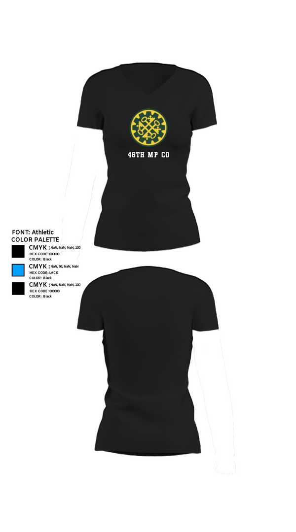 Womens Short Sleeve Vneck Shirt, 46th MP Co, Army, Teamtime, Team time, sublimation, custom sports apparel, team uniforms, spirit wear, spiritwear, sports uniforms, custom shirts, team store, custom team store, fundraiser sports, apparel fundraiser