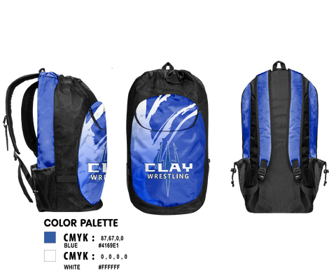 Gear Bag, Clay High School Wrestling, Wrestling, Teamtime, Team time, sublimation, custom sports apparel, team uniforms, spirit wear, spiritwear, sports uniforms, custom shirts, team store, custom team store, fundraiser sports, apparel fundraiser