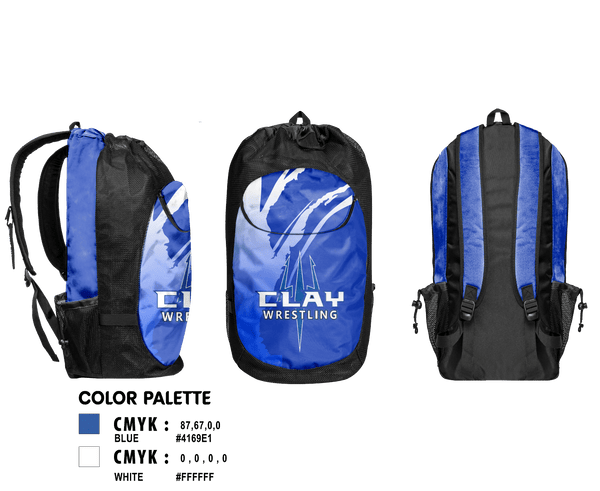 Gear Bag, Clay High School Wrestling, Wrestling, Teamtime, Team time, sublimation, custom sports apparel, team uniforms, spirit wear, spiritwear, sports uniforms, custom shirts, team store, custom team store, fundraiser sports, apparel fundraiser