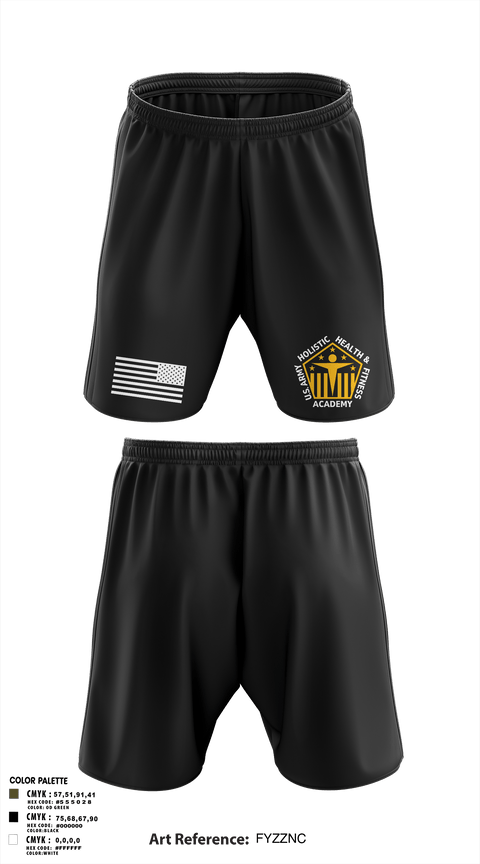 Athletic Shorts With Pockets, U.S. Army Holistic Health & Fitness Academy, Army, Teamtime, Team time, sublimation, custom sports apparel, team uniforms, spirit wear, spiritwear, sports uniforms, custom shirts, team store, custom team store, fundraiser sports, apparel fundraiser