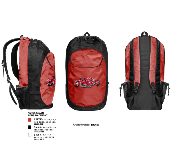 Gear Bag, West Mo Hitters, Baseball, Teamtime, Team time, sublimation, custom sports apparel, team uniforms, spirit wear, spiritwear, sports uniforms, custom shirts, team store, custom team store, fundraiser sports, apparel fundraiser