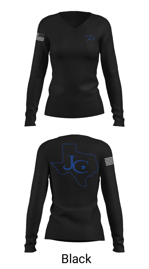 Womens Long Sleeve Vneck Shirt, Jarrell High School Golf, Golf, Teamtime, Team time, sublimation, custom sports apparel, team uniforms, spirit wear, spiritwear, sports uniforms, custom shirts, team store, custom team store, fundraiser sports, apparel fundraiser