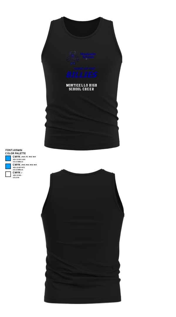 Tank Top, Monticello High School Cheer, Cheer, Teamtime, Team time, sublimation, custom sports apparel, team uniforms, spirit wear, spiritwear, sports uniforms, custom shirts, team store, custom team store, fundraiser sports, apparel fundraiser