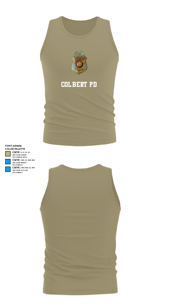 Tank Top, Colbert PD, Police, Teamtime, Team time, sublimation, custom sports apparel, team uniforms, spirit wear, spiritwear, sports uniforms, custom shirts, team store, custom team store, fundraiser sports, apparel fundraiser