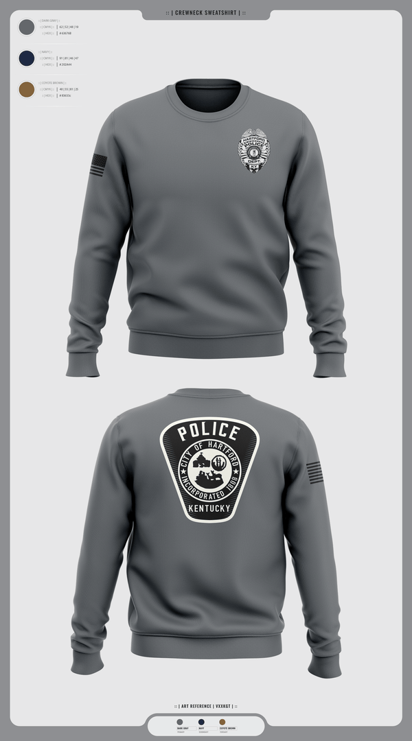 Crew Neck Sweatshirt, Hartford Police Department, Police, Teamtime, Team time, sublimation, custom sports apparel, team uniforms, spirit wear, spiritwear, sports uniforms, custom shirts, team store, custom team store, fundraiser sports, apparel fundraiser