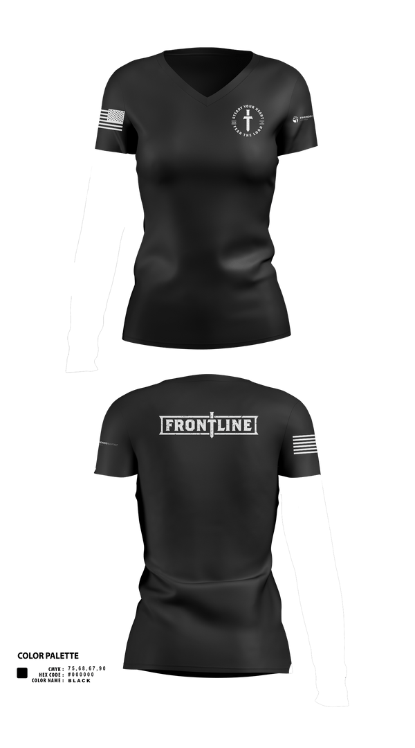 Womens Short Sleeve Vneck Shirt, Friends Baptist Church, , Teamtime, Team time, sublimation, custom sports apparel, team uniforms, spirit wear, spiritwear, sports uniforms, custom shirts, team store, custom team store, fundraiser sports, apparel fundraiser