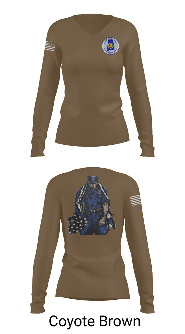 Womens Long Sleeve Vneck Shirt, Alabama Department of Corrections, Police, Teamtime, Team time, sublimation, custom sports apparel, team uniforms, spirit wear, spiritwear, sports uniforms, custom shirts, team store, custom team store, fundraiser sports, apparel fundraiser