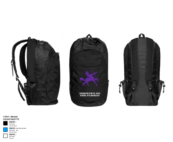 Gear Bag, Brooklyn Center High School Steam Soccer, Men's Soccer, Teamtime, Team time, sublimation, custom sports apparel, team uniforms, spirit wear, spiritwear, sports uniforms, custom shirts, team store, custom team store, fundraiser sports, apparel fundraiser