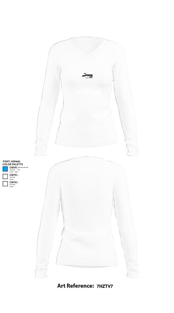 Womens Long Sleeve Vneck Shirt, Schyro paving, , Teamtime, Team time, sublimation, custom sports apparel, team uniforms, spirit wear, spiritwear, sports uniforms, custom shirts, team store, custom team store, fundraiser sports, apparel fundraiser