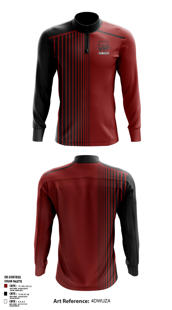 Quarter Zip Jacket, Ignacio High School Volleyball, Women's Volleyball, Teamtime, Team time, sublimation, custom sports apparel, team uniforms, spirit wear, spiritwear, sports uniforms, custom shirts, team store, custom team store, fundraiser sports, apparel fundraiser