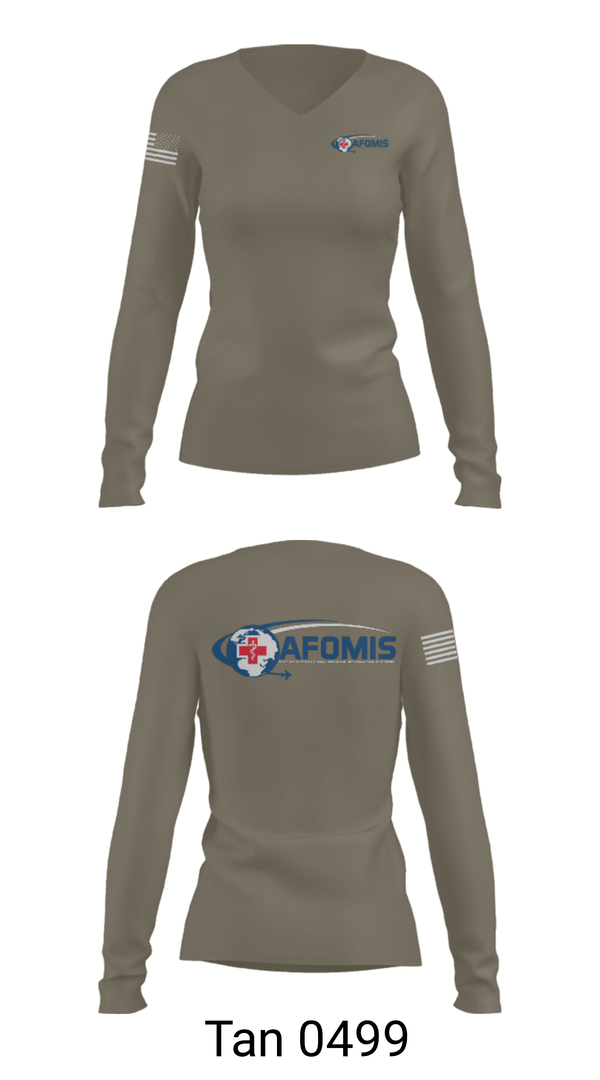 Women's Long Sleeve Vneck Shirt, AFOMIS, Air Force, Teamtime, Team time, sublimation, custom sports apparel, team uniforms, spirit wear, spiritwear, sports uniforms, custom shirts, team store, custom team store, fundraiser sports, apparel fundraiser
