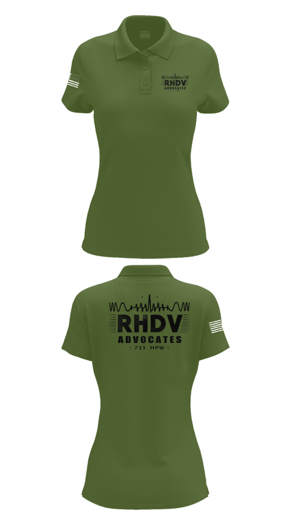 Womens Short Sleeve Performance Polo, 711 HPW/RHDV, Army, Teamtime, Team time, sublimation, custom sports apparel, team uniforms, spirit wear, spiritwear, sports uniforms, custom shirts, team store, custom team store, fundraiser sports, apparel fundraiser