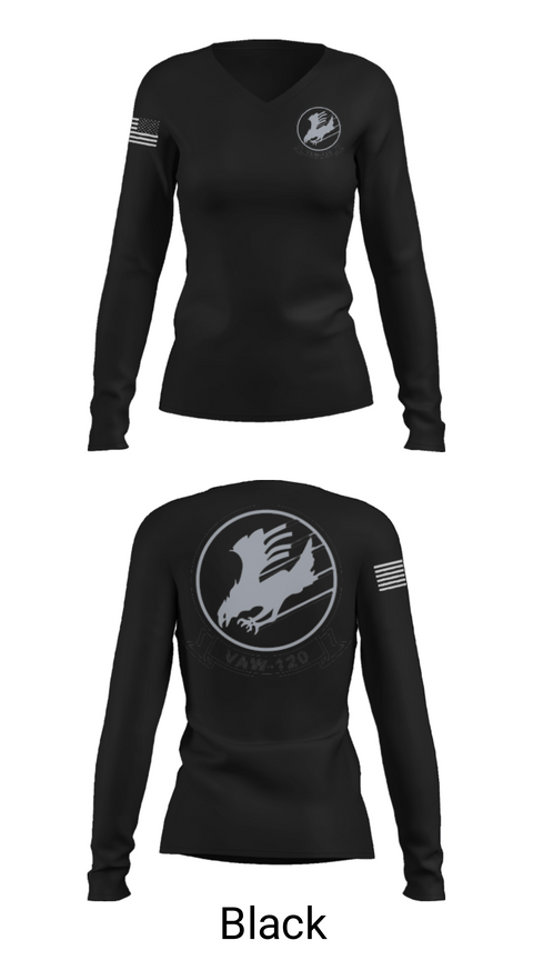 Women's Long Sleeve Vneck Shirt, VAW 120, Navy, Teamtime, Team time, sublimation, custom sports apparel, team uniforms, spirit wear, spiritwear, sports uniforms, custom shirts, team store, custom team store, fundraiser sports, apparel fundraiser