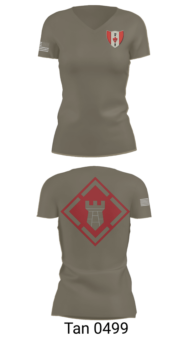 Womens Short Sleeve Vneck Shirt, 46th Engineer Battalion, Army, Teamtime, Team time, sublimation, custom sports apparel, team uniforms, spirit wear, spiritwear, sports uniforms, custom shirts, team store, custom team store, fundraiser sports, apparel fundraiser