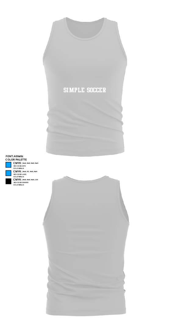 Tank Top, Simple soccer, Men's Soccer, Teamtime, Team time, sublimation, custom sports apparel, team uniforms, spirit wear, spiritwear, sports uniforms, custom shirts, team store, custom team store, fundraiser sports, apparel fundraiser