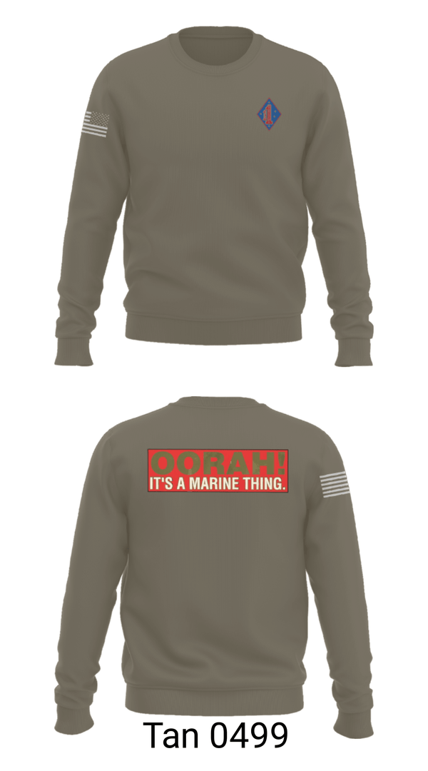 Crew Neck Sweatshirt, 1st Marine Regiment, Marines, Teamtime, Team time, sublimation, custom sports apparel, team uniforms, spirit wear, spiritwear, sports uniforms, custom shirts, team store, custom team store, fundraiser sports, apparel fundraiser