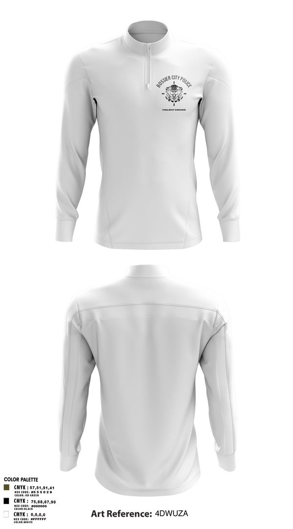 Quarter Zip Jacket, Bossier Police Violent Crimes, Police, Teamtime, Team time, sublimation, custom sports apparel, team uniforms, spirit wear, spiritwear, sports uniforms, custom shirts, team store, custom team store, fundraiser sports, apparel fundraiser
