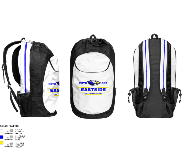 Gear Bag, Eastside Youth Wrestling, Wrestling, Teamtime, Team time, sublimation, custom sports apparel, team uniforms, spirit wear, spiritwear, sports uniforms, custom shirts, team store, custom team store, fundraiser sports, apparel fundraiser