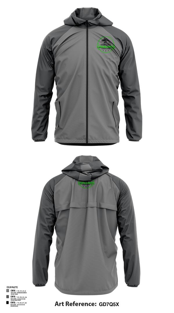 Windbreaker, Thriving Grounds Landscaping, , Teamtime, Team time, sublimation, custom sports apparel, team uniforms, spirit wear, spiritwear, sports uniforms, custom shirts, team store, custom team store, fundraiser sports, apparel fundraiser