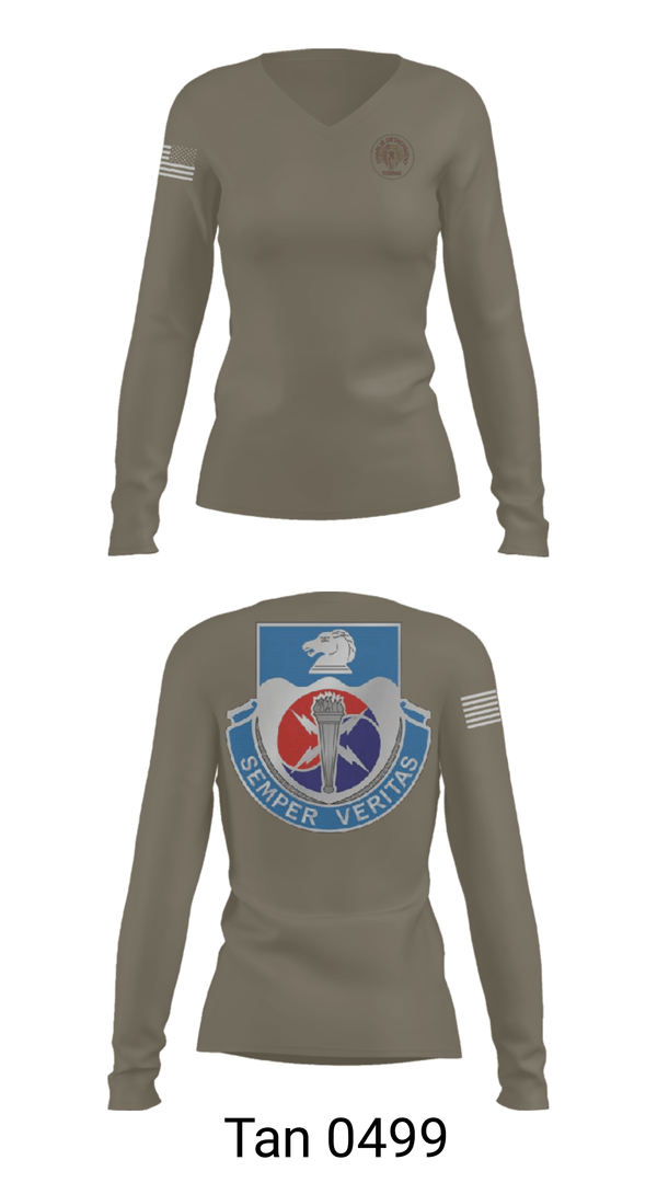Womens Long Sleeve Vneck Shirt, 312TH MI BN, CHARLIE DETACHMENT, Army, Teamtime, Team time, sublimation, custom sports apparel, team uniforms, spirit wear, spiritwear, sports uniforms, custom shirts, team store, custom team store, fundraiser sports, apparel fundraiser