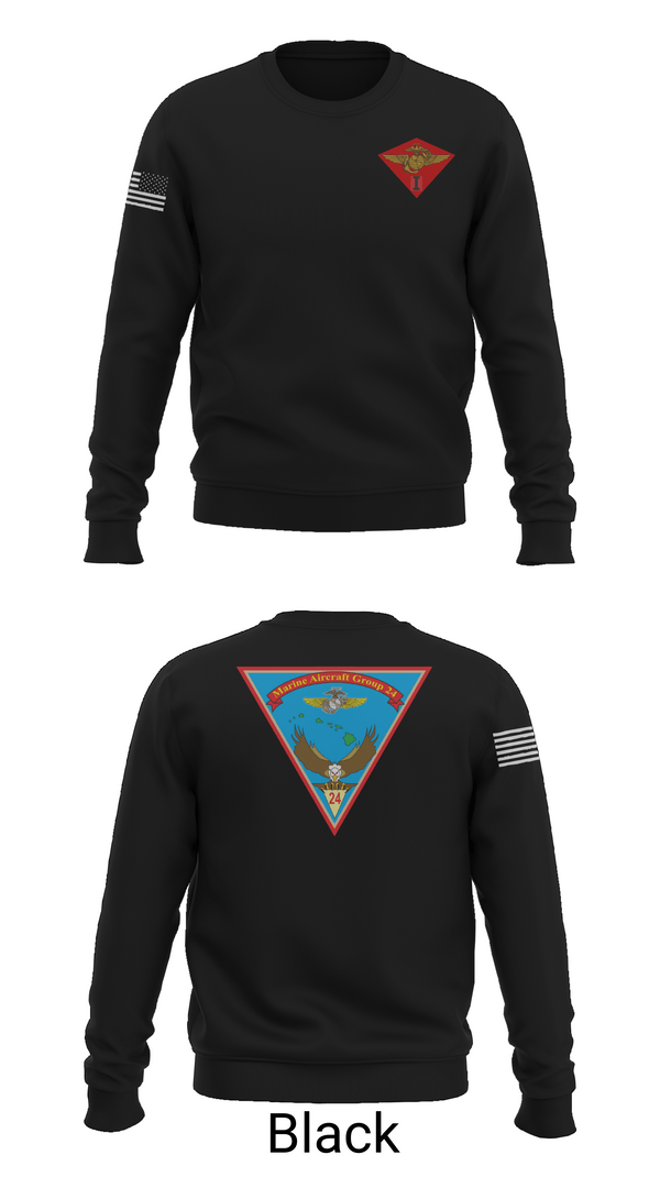 Crew Neck Sweatshirt, Marine Air Group 24, Marines, Teamtime, Team time, sublimation, custom sports apparel, team uniforms, spirit wear, spiritwear, sports uniforms, custom shirts, team store, custom team store, fundraiser sports, apparel fundraiser