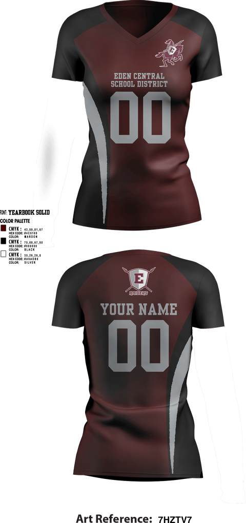 Womens Short Sleeve Vneck Shirt, Eden Central School District Volleyball, Women's Volleyball, Teamtime, Team time, sublimation, custom sports apparel, team uniforms, spirit wear, spiritwear, sports uniforms, custom shirts, team store, custom team store, fundraiser sports, apparel fundraiser
