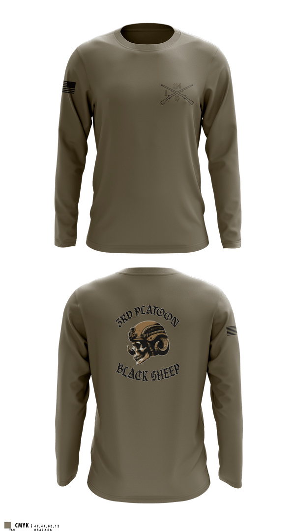 Long Sleeve Performance Shirt, 3rd PLT black sheep, Army, Teamtime, Team time, sublimation, custom sports apparel, team uniforms, spirit wear, spiritwear, sports uniforms, custom shirts, team store, custom team store, fundraiser sports, apparel fundraiser