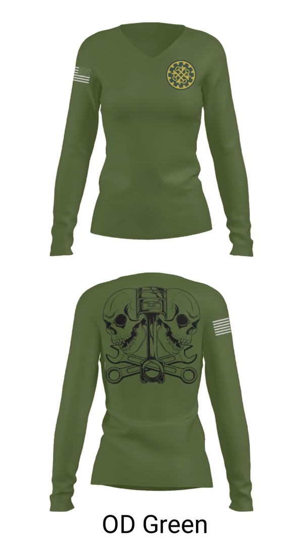 Womens Long Sleeve Vneck Shirt, 46th MP Co, Army, Teamtime, Team time, sublimation, custom sports apparel, team uniforms, spirit wear, spiritwear, sports uniforms, custom shirts, team store, custom team store, fundraiser sports, apparel fundraiser