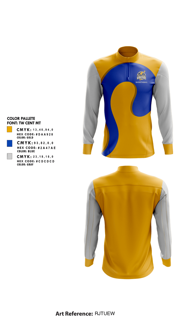 Quarter Zip Jacket, West Valley Drive Basketball, Men's Basketball, Teamtime, Team time, sublimation, custom sports apparel, team uniforms, spirit wear, spiritwear, sports uniforms, custom shirts, team store, custom team store, fundraiser sports, apparel fundraiser