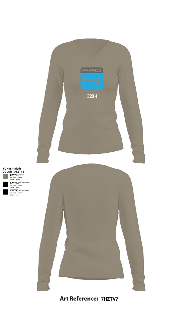 Womens Long Sleeve Vneck Shirt, Pro 4, , Teamtime, Team time, sublimation, custom sports apparel, team uniforms, spirit wear, spiritwear, sports uniforms, custom shirts, team store, custom team store, fundraiser sports, apparel fundraiser
