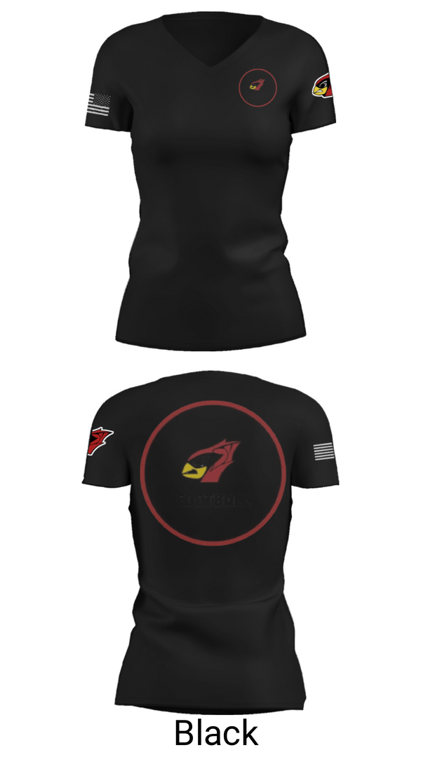 Women's Short Sleeve Vneck Shirt, Del valle cardinals, Football, Teamtime, Team time, sublimation, custom sports apparel, team uniforms, spirit wear, spiritwear, sports uniforms, custom shirts, team store, custom team store, fundraiser sports, apparel fundraiser