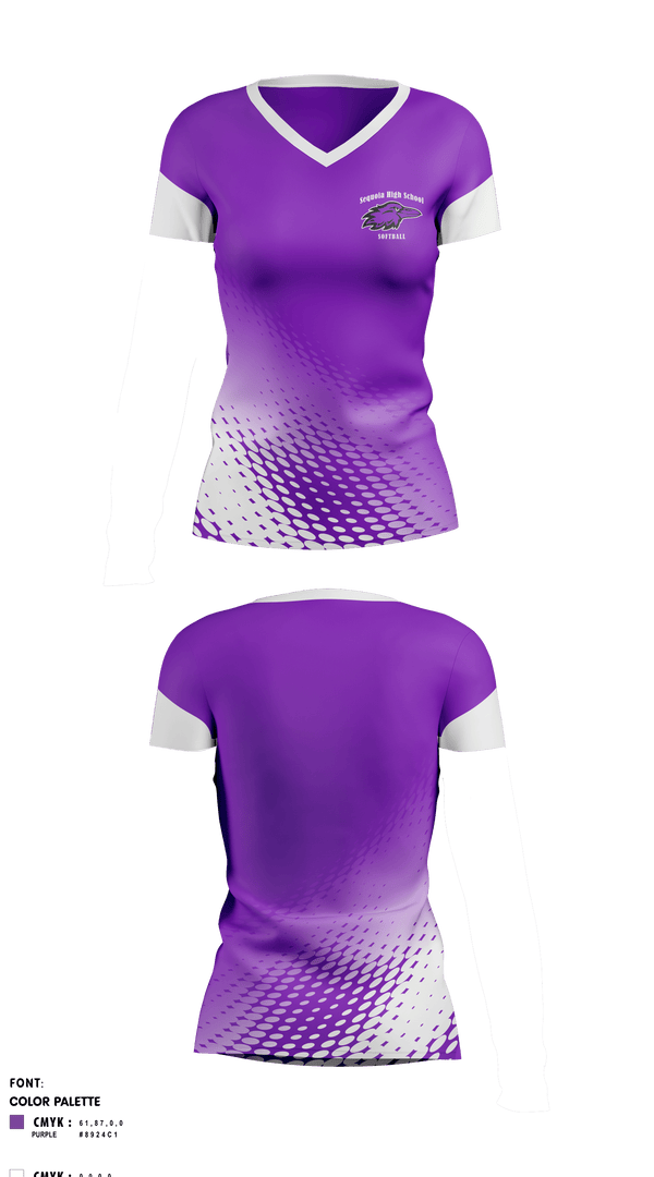 Womens Short Sleeve Vneck Shirt, Sequoia High School Softball, Softball, Teamtime, Team time, sublimation, custom sports apparel, team uniforms, spirit wear, spiritwear, sports uniforms, custom shirts, team store, custom team store, fundraiser sports, apparel fundraiser