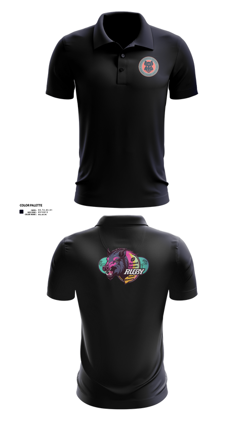 Short Sleeve Performance Polo, Black Boars, Rugby, Teamtime, Team time, sublimation, custom sports apparel, team uniforms, spirit wear, spiritwear, sports uniforms, custom shirts, team store, custom team store, fundraiser sports, apparel fundraiser