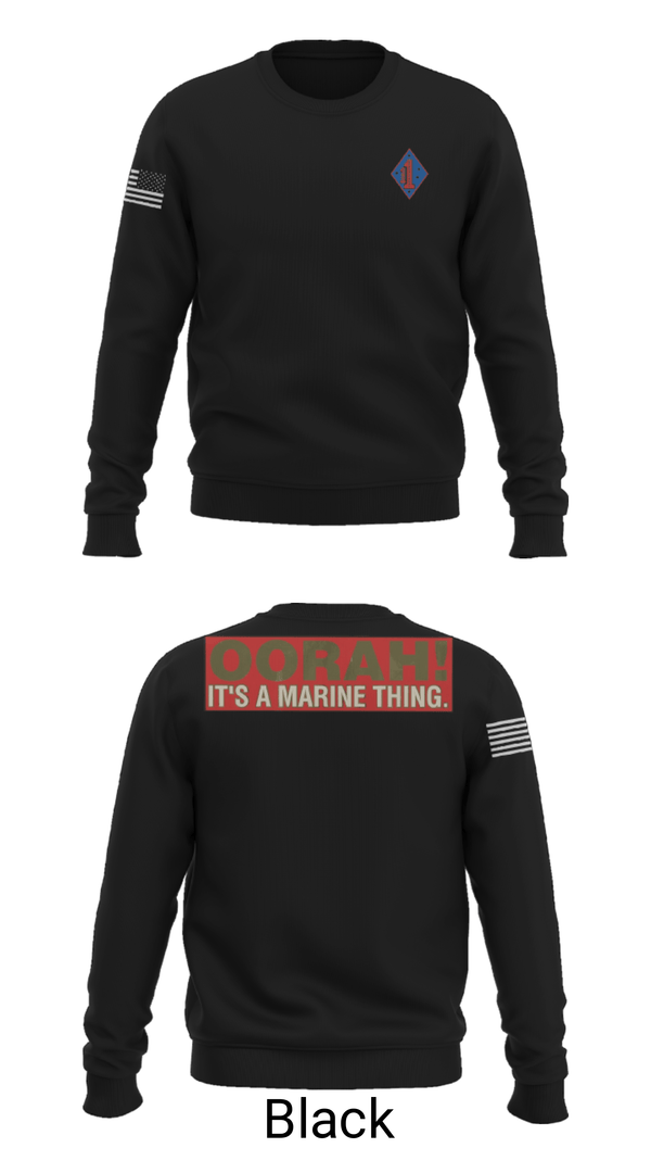Crew Neck Sweatshirt, 1st Marine Regiment, Marines, Teamtime, Team time, sublimation, custom sports apparel, team uniforms, spirit wear, spiritwear, sports uniforms, custom shirts, team store, custom team store, fundraiser sports, apparel fundraiser