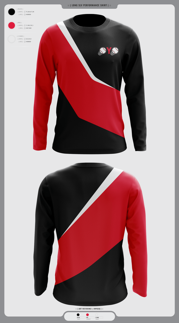 Long Sleeve Performance Shirt, Oaklandon Youth Organization, Baseball, Teamtime, Team time, sublimation, custom sports apparel, team uniforms, spirit wear, spiritwear, sports uniforms, custom shirts, team store, custom team store, fundraiser sports, apparel fundraiser