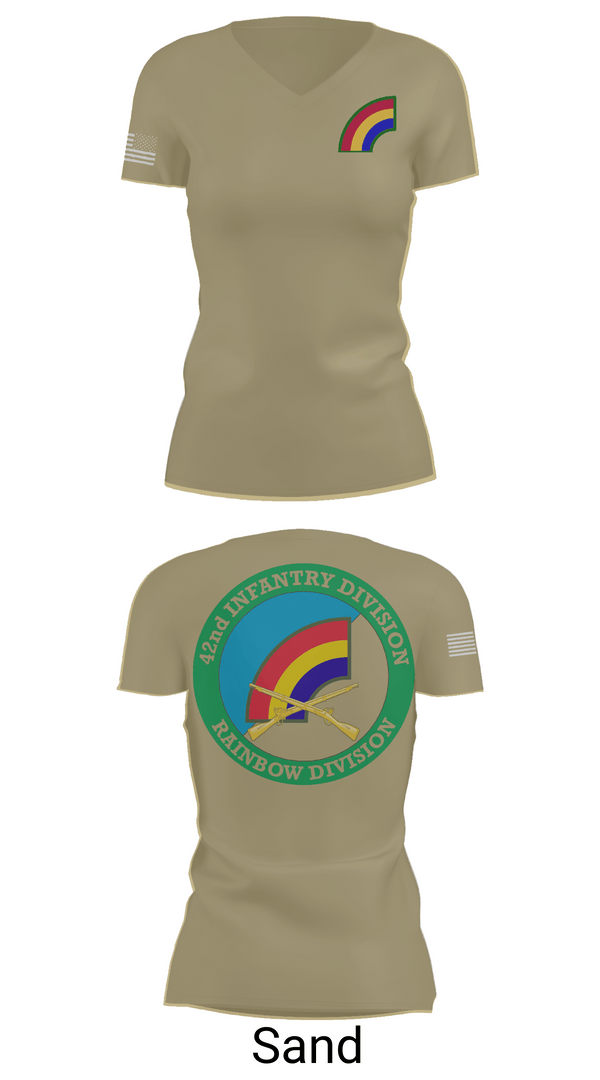 Womens Short Sleeve Vneck Shirt, 42nd ID, Army, Teamtime, Team time, sublimation, custom sports apparel, team uniforms, spirit wear, spiritwear, sports uniforms, custom shirts, team store, custom team store, fundraiser sports, apparel fundraiser