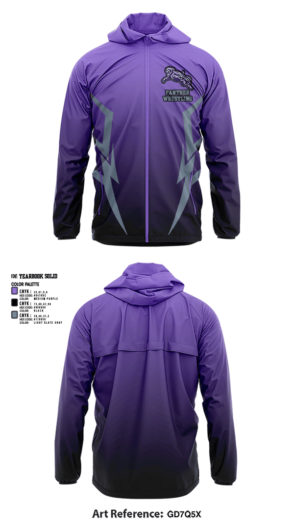 Windbreaker, Panther, Wrestling, Teamtime, Team time, sublimation, custom sports apparel, team uniforms, spirit wear, spiritwear, sports uniforms, custom shirts, team store, custom team store, fundraiser sports, apparel fundraiser