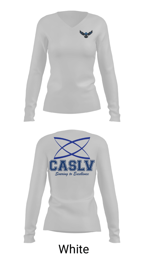Women's Long Sleeve Vneck Shirt, Coral Academy of Science Las Vegas High School Cross Country, Cross Country, Teamtime, Team time, sublimation, custom sports apparel, team uniforms, spirit wear, spiritwear, sports uniforms, custom shirts, team store, custom team store, fundraiser sports, apparel fundraiser